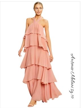 NWT Antonio Melani Chiffon Flowy Maxi Dress sz 10